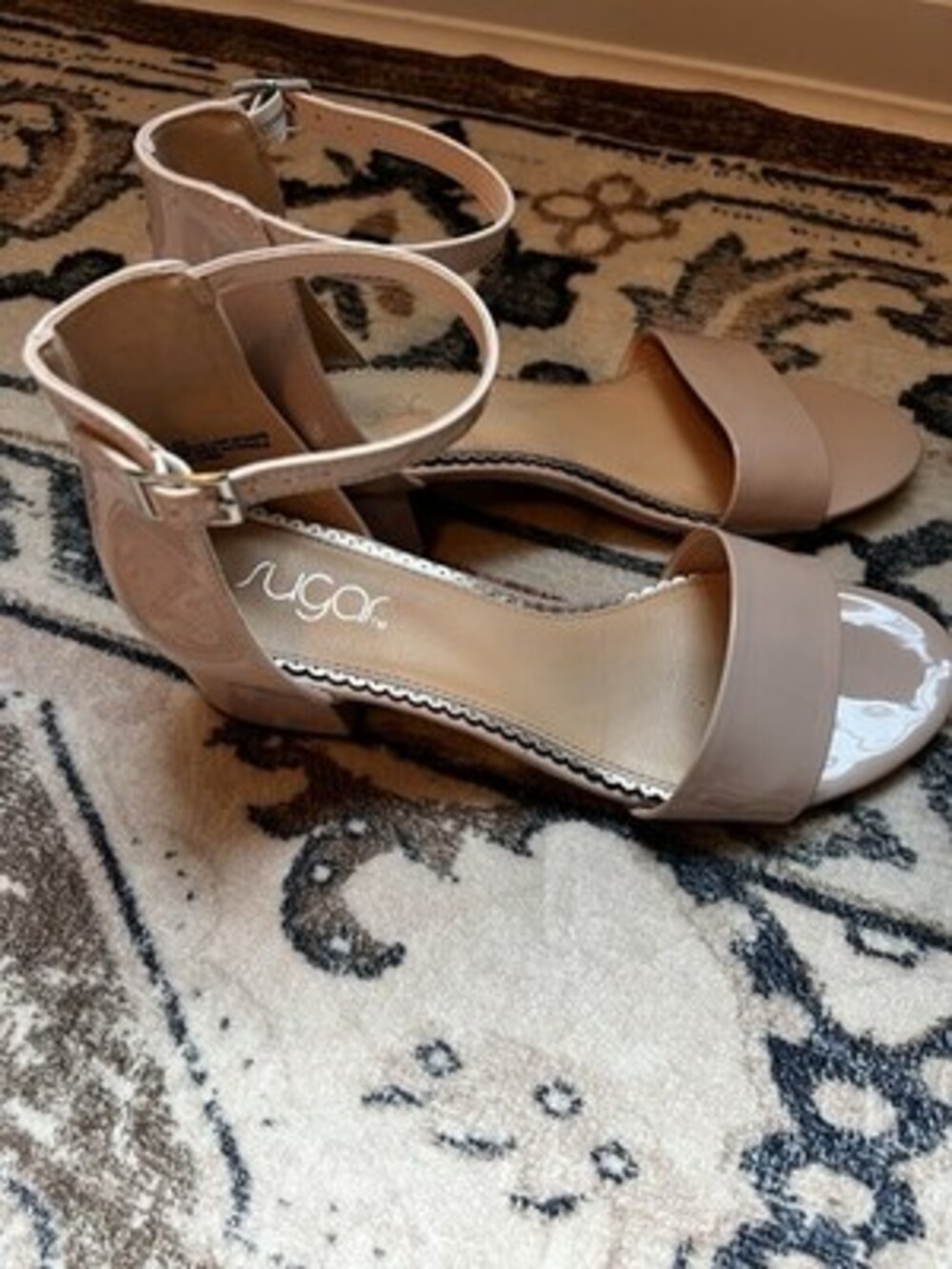 Sugar Noelle Light Pink Ankle Strap Block Heel Sandals Women’s 9M - Picture 4 of 7